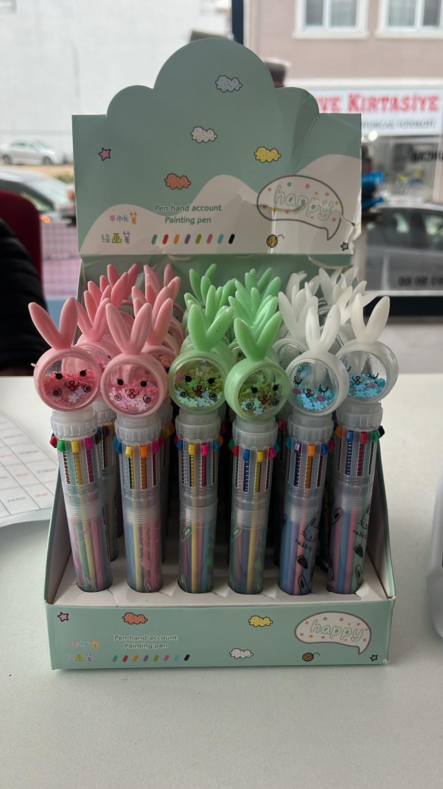 PULLU TAVŞAN BAŞLIKLI ÇOKLU TÜKENMEZ KALEM