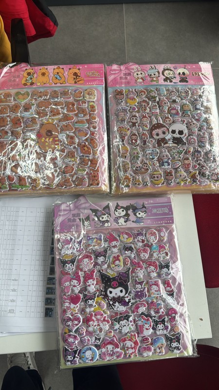 KUROMİ-CAPİBARA-LABUBU 2 SAYFA A3- STİCKER SETİ 10'LU