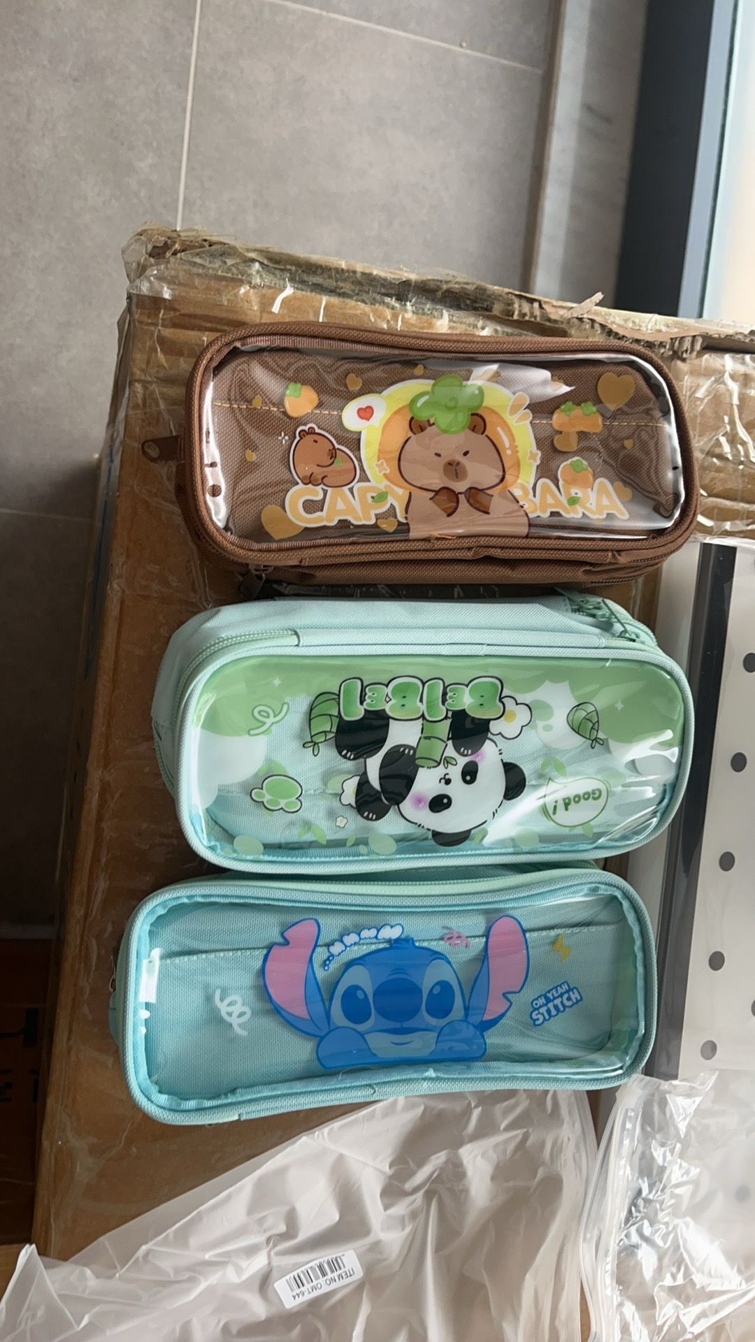 STİCH-KAPİBARA-PANDA ŞEFFAF KAPAK KALEM KUTU