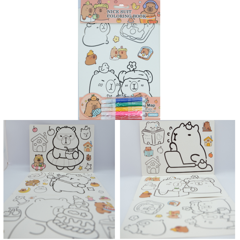 12'Lİ KART BOYAMA SETİ-KUROMİ-CİNEMAROL-MELODY-CAPİBARA